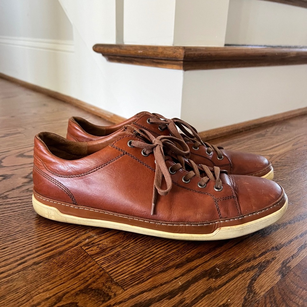 Allen Edmonds Porter Mens Leather Sneakers Brown Derby Shoes Portugal MSRP $350